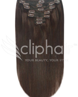 18" single-wefted remy human hair clip-in extensions #2