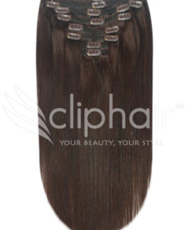 18" double-wefted remy human hair clip-in extensions #2