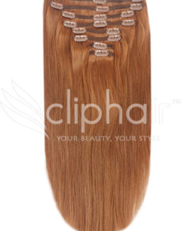 20" single-wefted remy human hair clip-in extensions #30