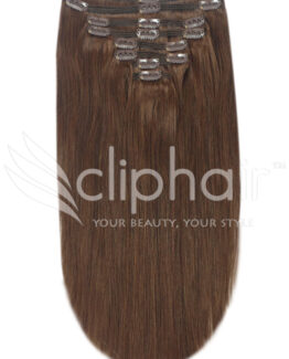 18" single-wefted remy human hair clip-in extensions #4