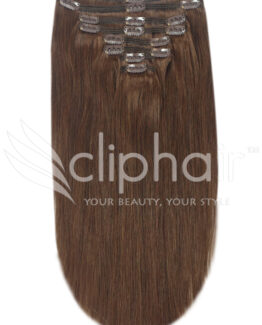 18" double-wefted remy human hair clip-in extensions #4