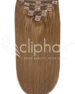 18" single-wefted remy human hair clip-in extensions #6