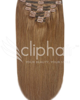 18" double-wefted remy human hair clip-in extensions #6