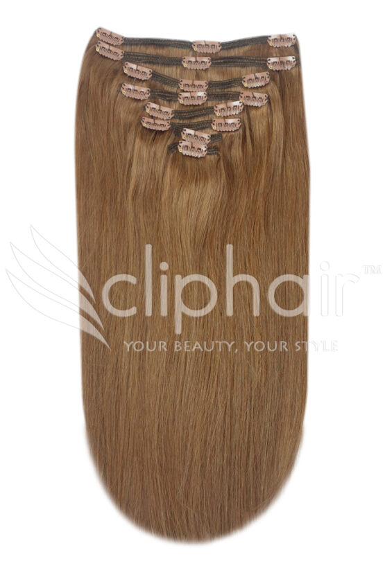 18" double-wefted remy human hair clip-in extensions #6